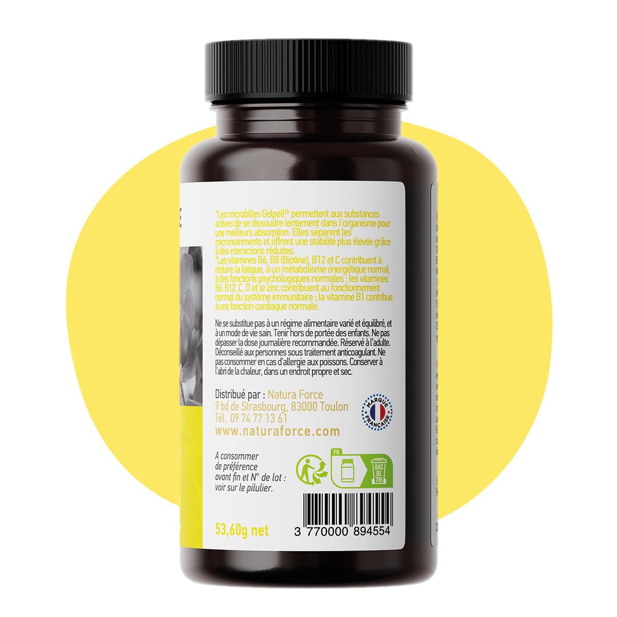 NATURA FORCE - Multivitamines Naturelles - Contient 15 vitamines et minéraux essentiels - Made In France - Lot de 3