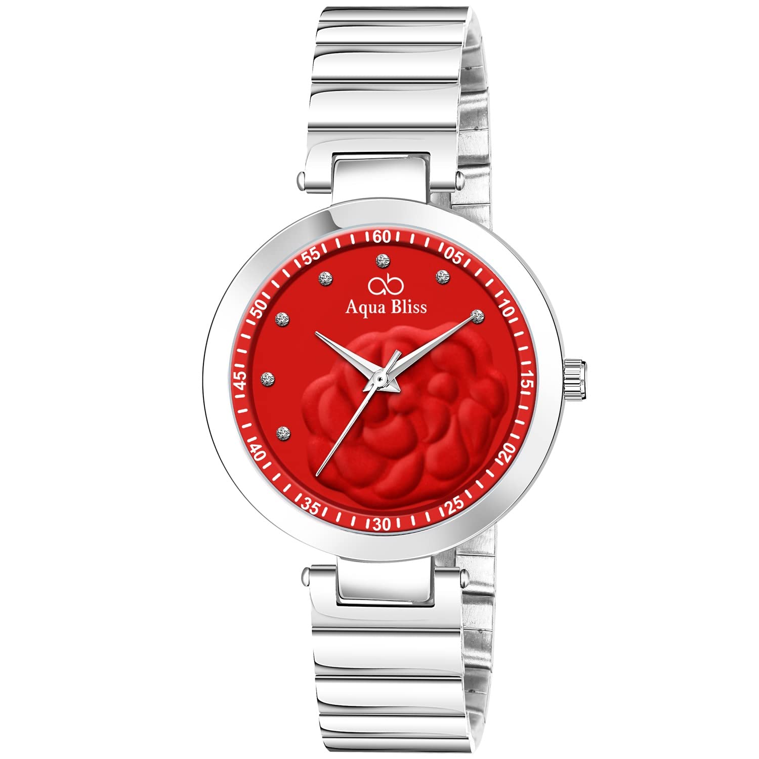 AQUA BLISS -57 Silver Stainless Steel Analog Womens Watch (Red) (B0C1763V8H) Amazon Price History, Amazon Price Tracker
