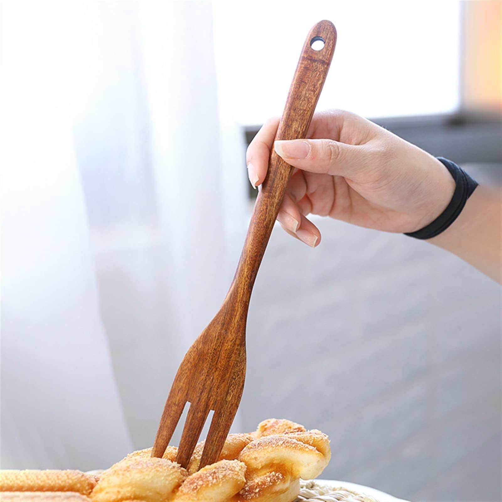 JINGYAN Fourches Fork Portable Salad Mixing Cooking Fruit Forks Dinner Tableware Kitchen Accessories