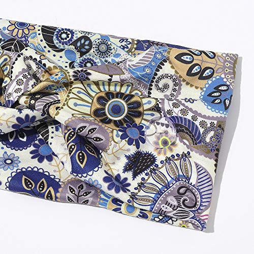 3 Pcs Non Slip Women Headbands With Buttons Silk Boho Extra Wide Floral Headband Stretch Knotted Headbands For Nurses Girls Yoga Sports Outdoor Activities #TOP4