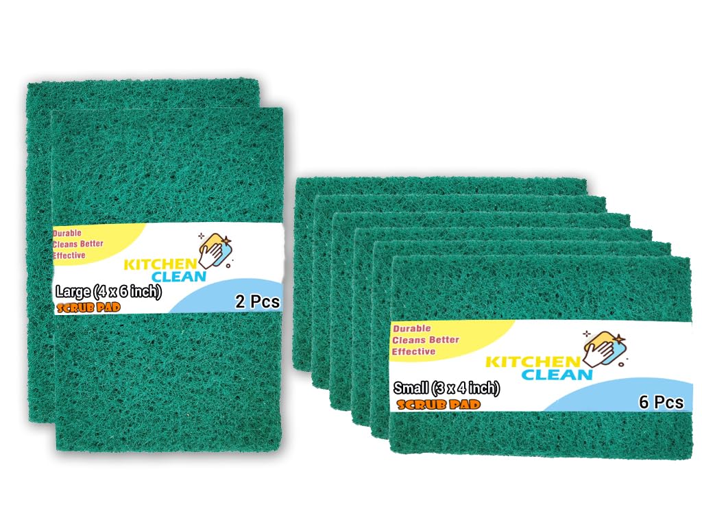 See full amazon price history chart for Kitchen Clean ™ 8 Pcs Scrub Pads | Dish wash Juna Scrubber Clean Shine Brite Utensils Scrub Pads - Green, Pack of 8 pcs (Small 6pcs + Large 2pcs) Kitchen Clean ™ 8 Pcs Scrub Pads | Dish wash Juna Scrubber Clean Shine Brite Utensils Scrub Pads - Green, Pack of 8 pcs (Small 6pcs + Large 2pcs) (B0CKW54MK4) Amazon Price History, Amazon Price Tracker