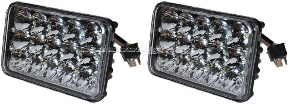 Octane Lighting 4X6 Led Hid Light Bulbs Crystal Clear Sealed Beam Headlamp Headlight Set