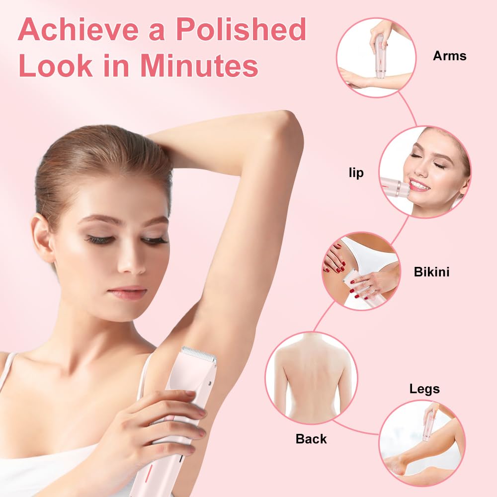 2 in1 Electric Lady Shaver for Women Painless Womens Razor Bikini Trimmer - Image 2