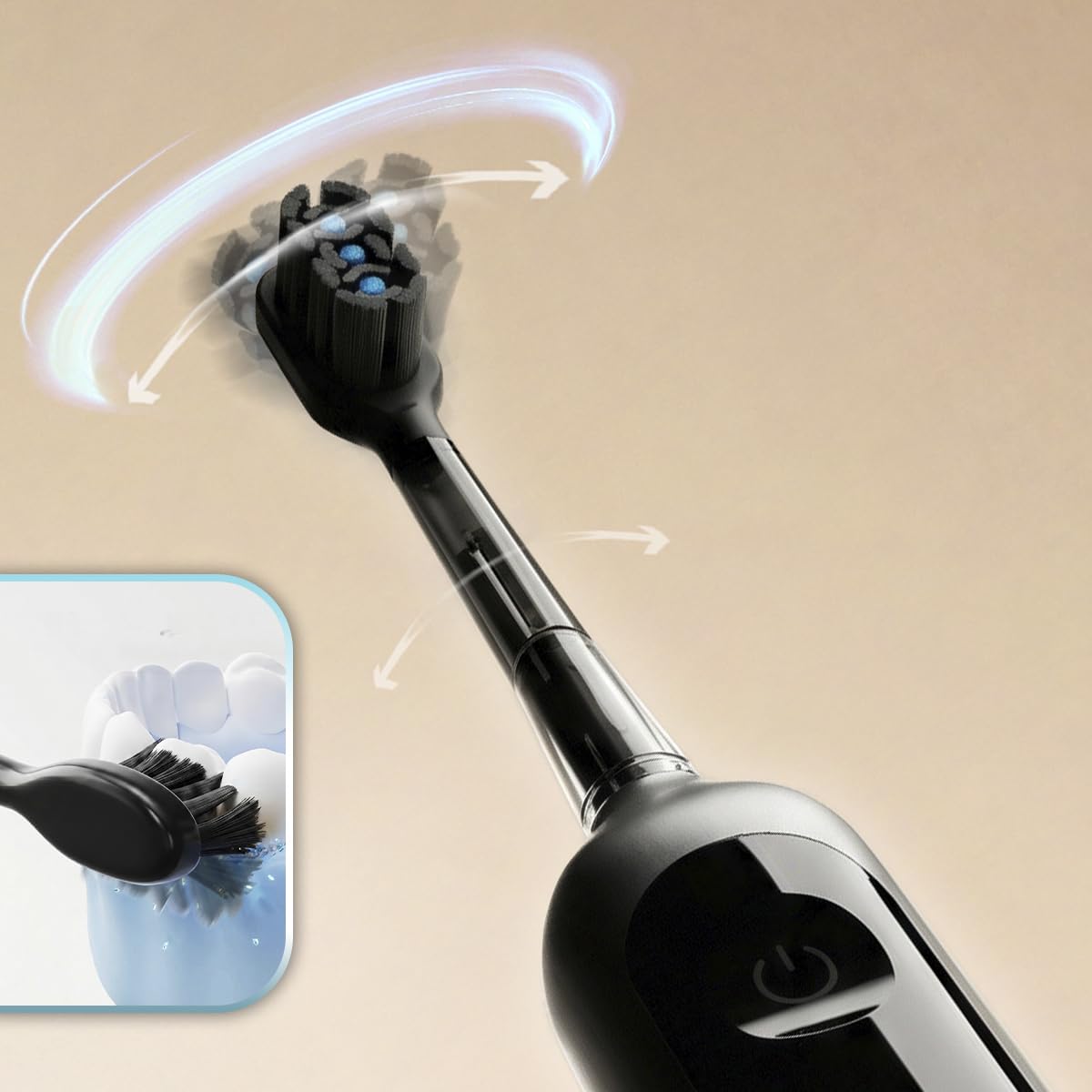 Cecotec Brosse à Dents Électrique Sonique avec Oscillation 60° ToothCare DeluxeSwing. 3 Modes Personnalisés, Légère et Compacte, Autonomie 40 Jours, 3 Têtes de Rechange, IPX7
