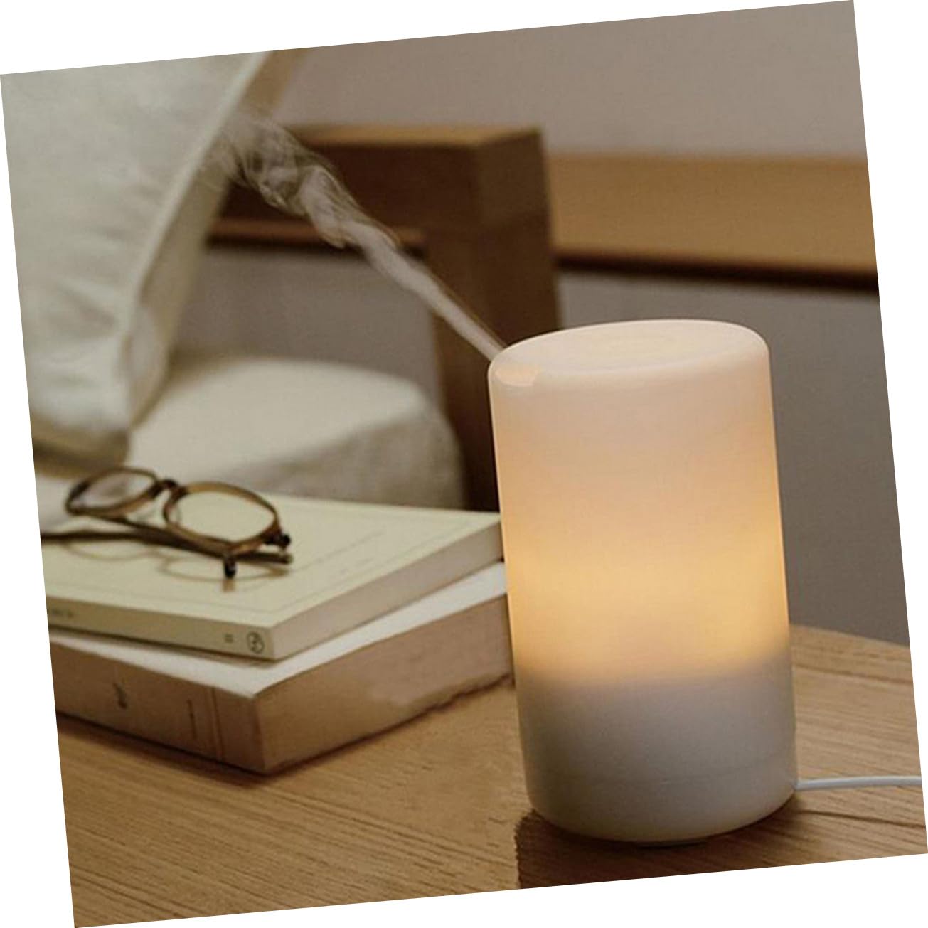 Humidificador de Aroma USB Ultrasónico 125ml Blanco Pp | Aromaterapia Aceites Esenciales, para Agua, Yoga y Dormitorio, Ayuda a Humedecer en Invierno