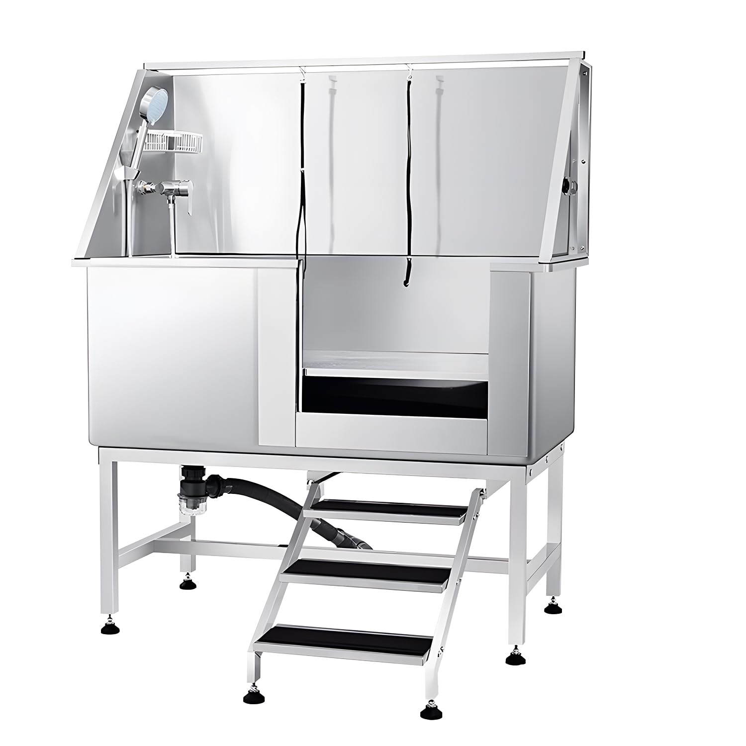 CSXSXAUO Stainless Steel Dog Washing Station, Professional Grooming Tub with Sink for Large, Medium, and Small Pets