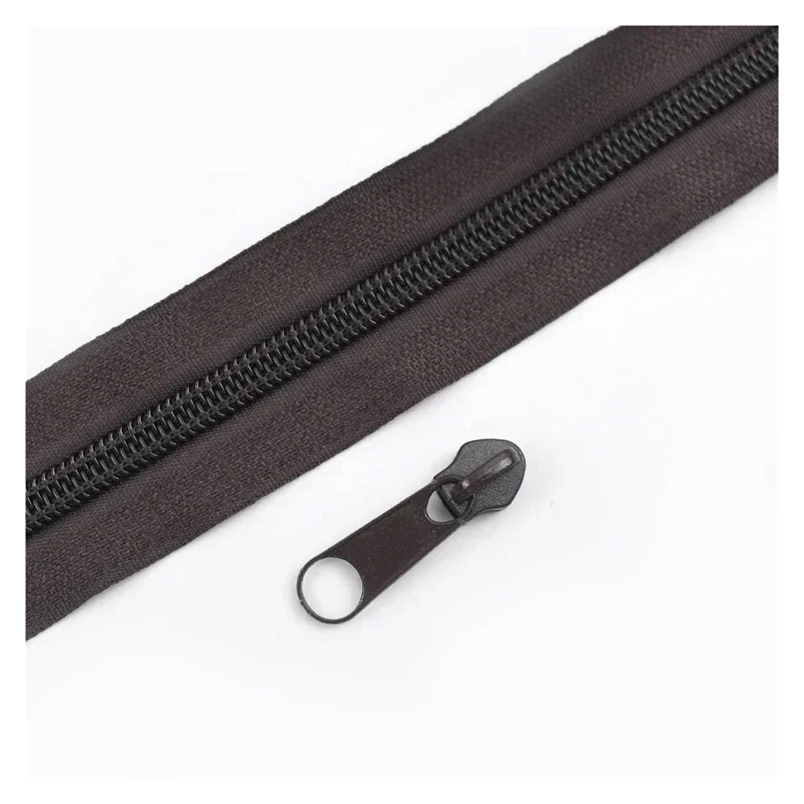 2/5/10M 3# 5# Sewing Zippers at the Meter with Slider Rainbow Nylon Zipper Tape Zips Garment Decorative Zip Repair Kits(DarkCoffee,5MZips 5PcsSliders)