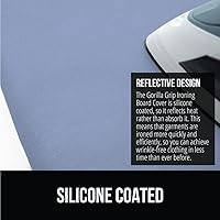 Vista 3 de GORILLA GRIP The Original - Funda y almohadilla para tabla de planchar, revestimiento de silicona, acolchado grueso resistente a quemaduras, fundas