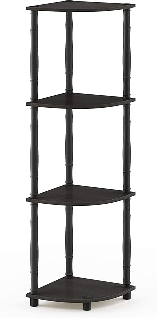Furinno Toolless Shelves, Wood, Espresso/Black Classic Tube, one size