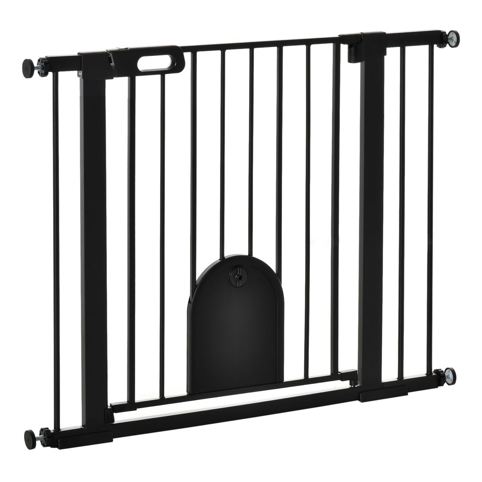 Safety Guardrail 75-103 Cm With 2 Extensions, Automatic Closing, Black Easy Installtion