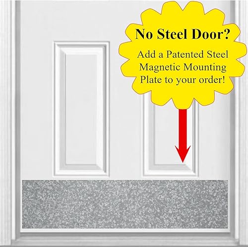 Miniatura 2 de Placa de patada para puerta, magnética para puertas de acero, diseños temáticos de mascotas, acabado de metal satinado sintético con estampado UV,