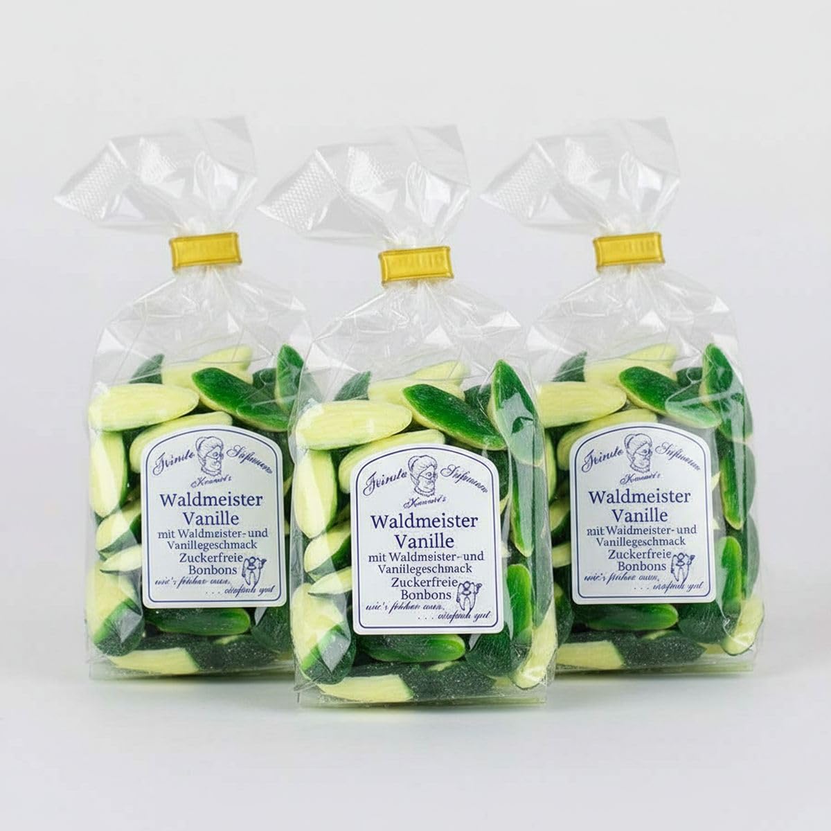 3 x zuckerfreie Waldmeister-Vanille Bonbons von Kramer, 120g