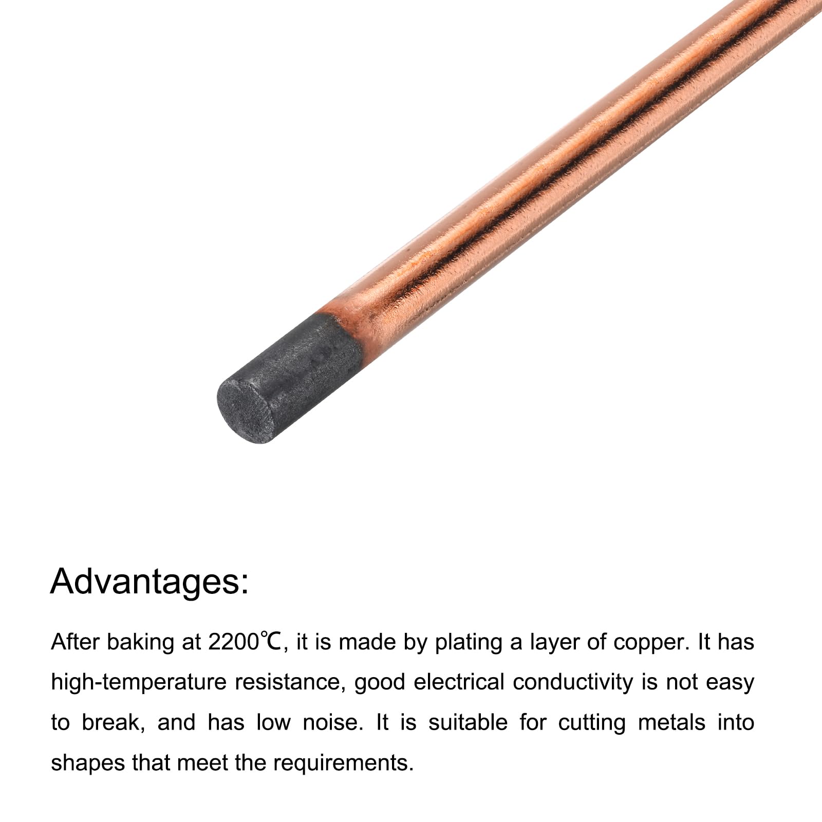 PATIKIL 10pcs 12mmx355mm(0.47"x14") Carbon Arc Air Gouging Rods Copper Graphite Coated Gouging Electrode Rods for Welding - Image 4