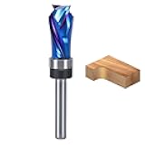 Compression Flush Trim Router Bit with Top Bearing, 1/4” Shank, 1/2“ Cutting Dia Pattern Template Flush Cut Router Bit for Woodworking Trimming (Top Bearing)