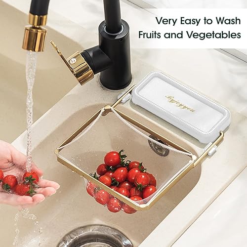 Miniatura 2 de Soporte de pantalla para filtro de residuos de cocina, colador de malla fina, incluye 50100 redes (blanco + 50 bolsas de colador)