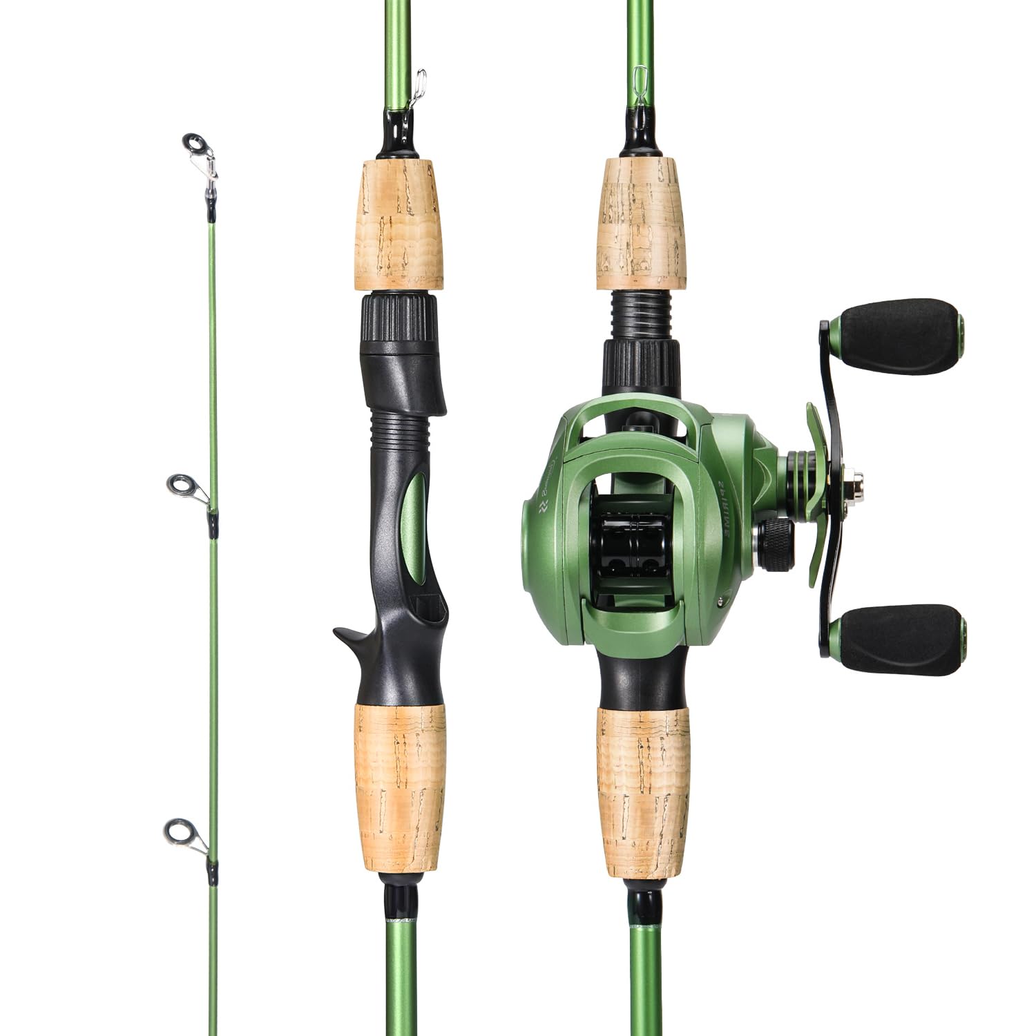 Sougayilang Fishing Rod Reel Combos, Graphite 2Pc Blanks Fishing Pole with Casting & Spinning Reel, Stainless Steel Guides