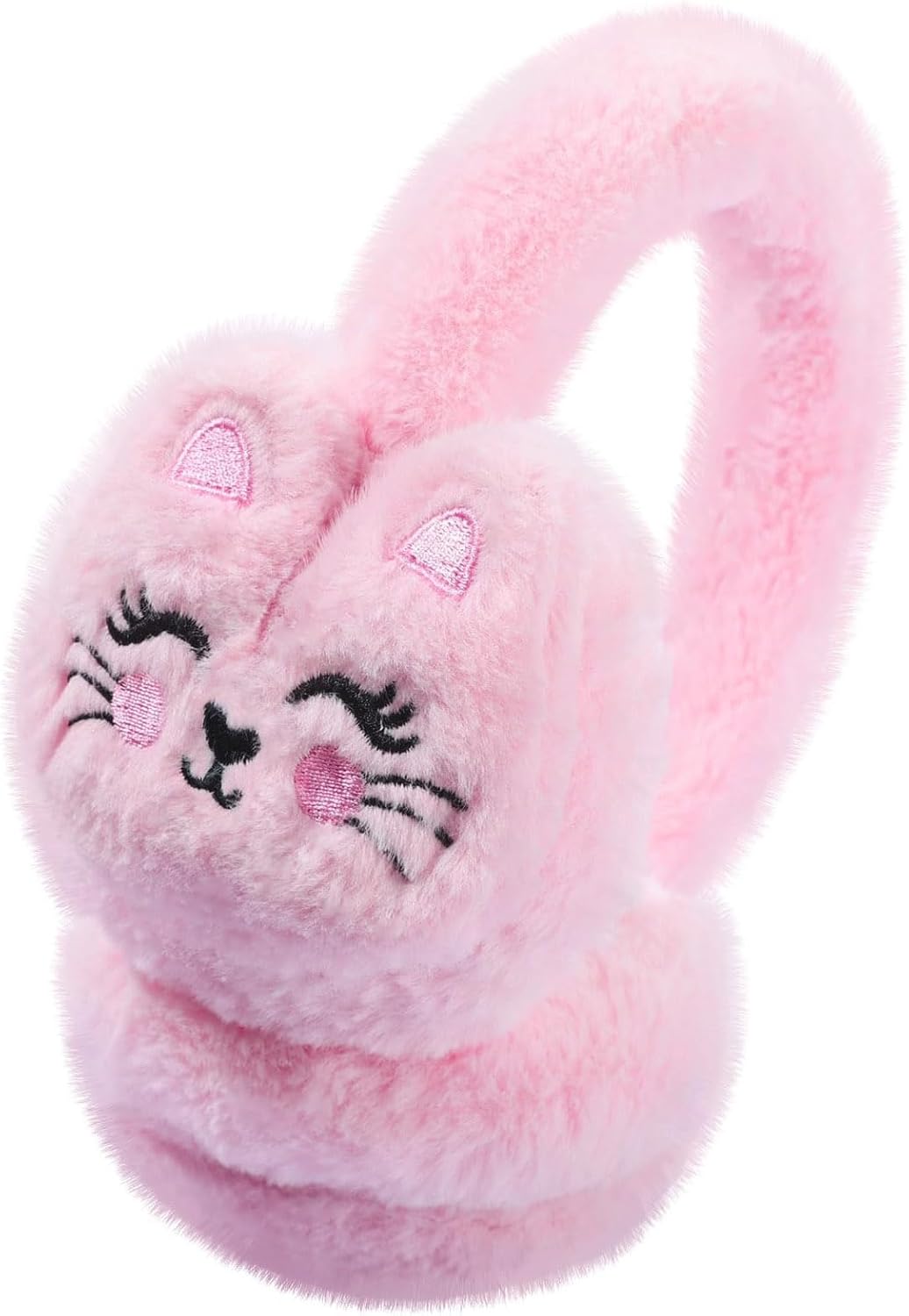 Kids Cat Earmuffs Cute Animal Ear Muffs Winter Outdoor Ear Covers Plush Ear Warmer for Boys Girls Age 7-14