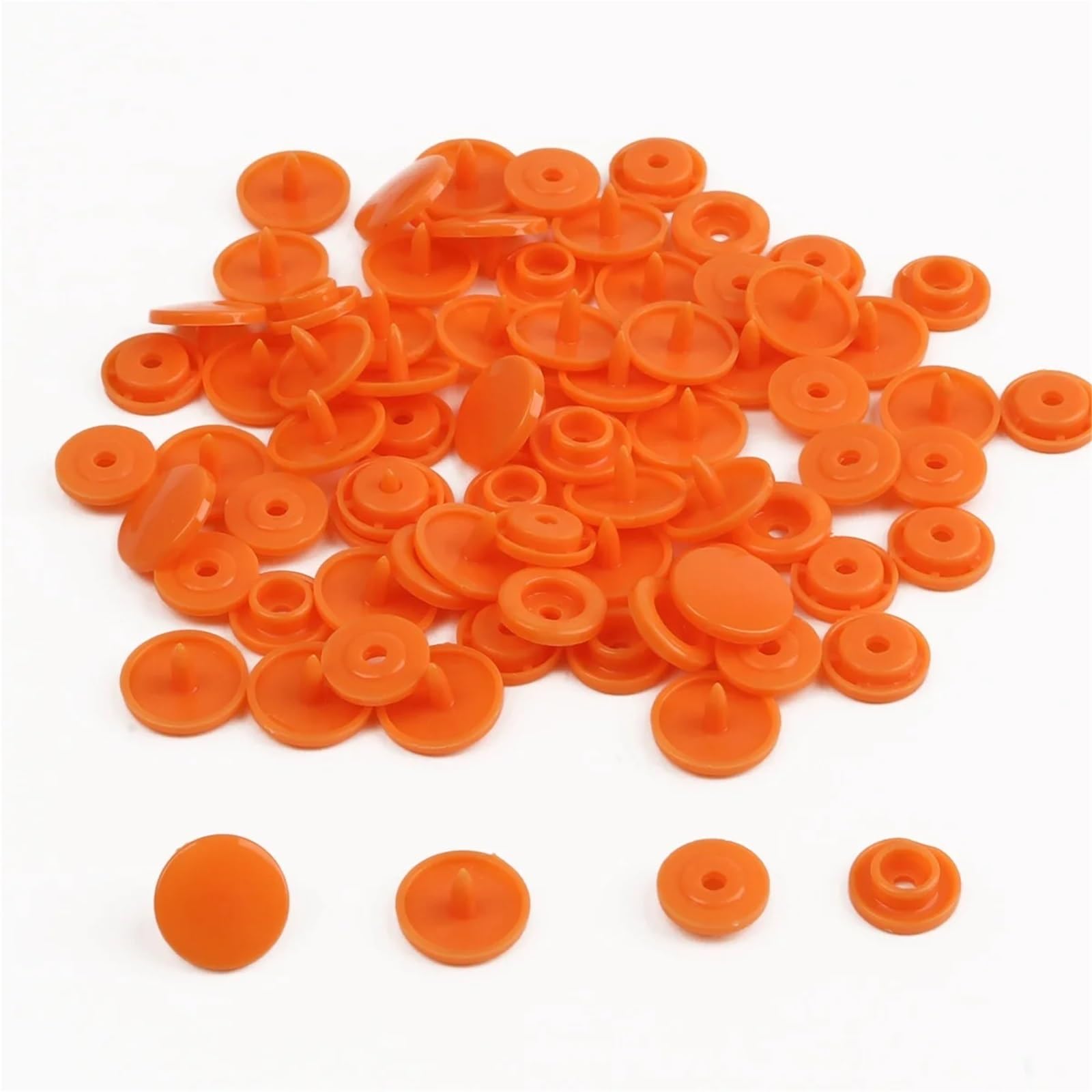 Xulvoz Yellow Plastic Snap Buttons 400 Sets T5 Snap Poppers Plastic Nylon Buttons Children's Buttons Kit For Baby Dolls Clothes Sewing Accessories