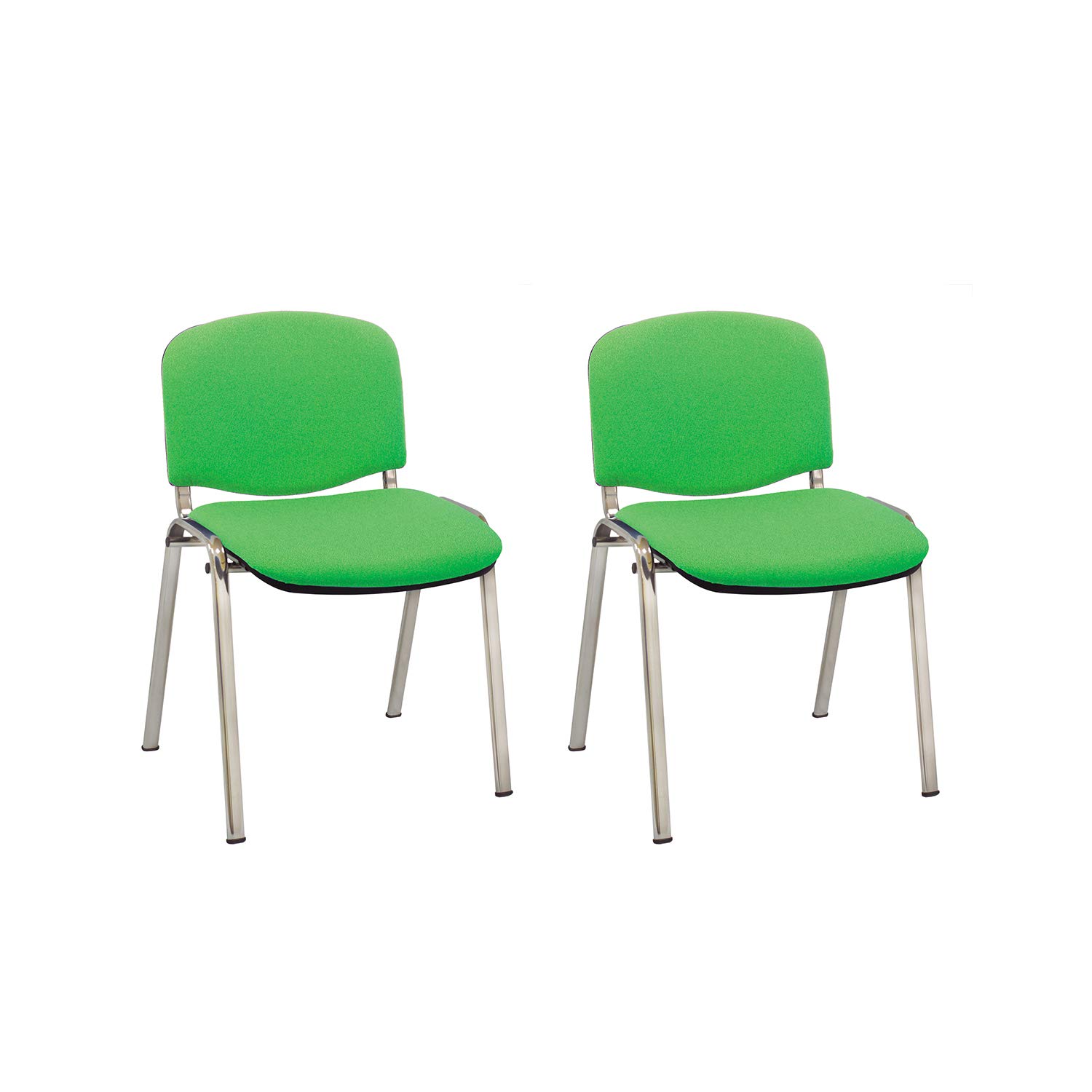 La Silla de Claudia: Modelo ISO | Sillas Apilables | Sillas Apilables de Oficina, Sala de Espera y Despacho | Silla tapizada con Acolchado Especial (Sillas Pack 2) | CHASIS Acero Cromado | Verde