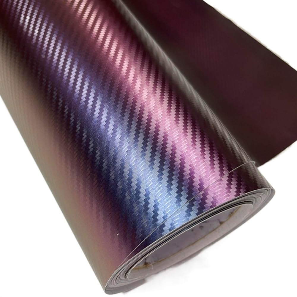 Wrapping Pellicola Blu Verde Viola Car Chameleon Wrap Auto Pellicola da imballaggio in fibra di carbonio Veicolo Cambia colore Adesivo Tinta Vinile Bolla d'aria libera Pellicola Wrapping(3D purple blu