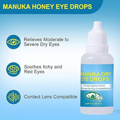 Miniatura 2 de ZOXY Gotas de miel de Manuka, alivio rápido para ojos secos, hidratación de larga duración, alivia los síntomas moderados a severos del ojo seco,