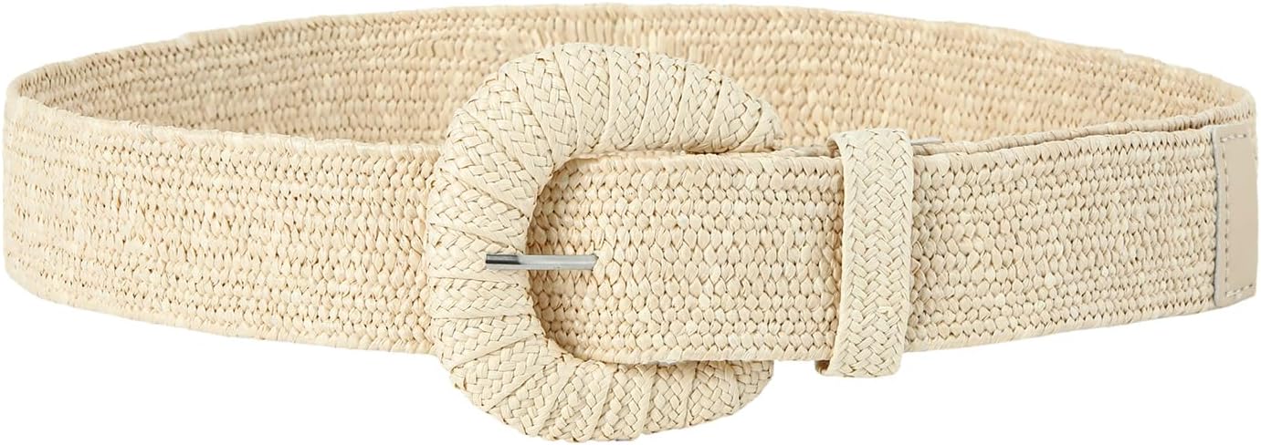 HOTWILL Women Straw Woven Belt Elastic Waistband Boho Stretch Waist Belts Bohemian Braided Wide Dress Belt - Image 3