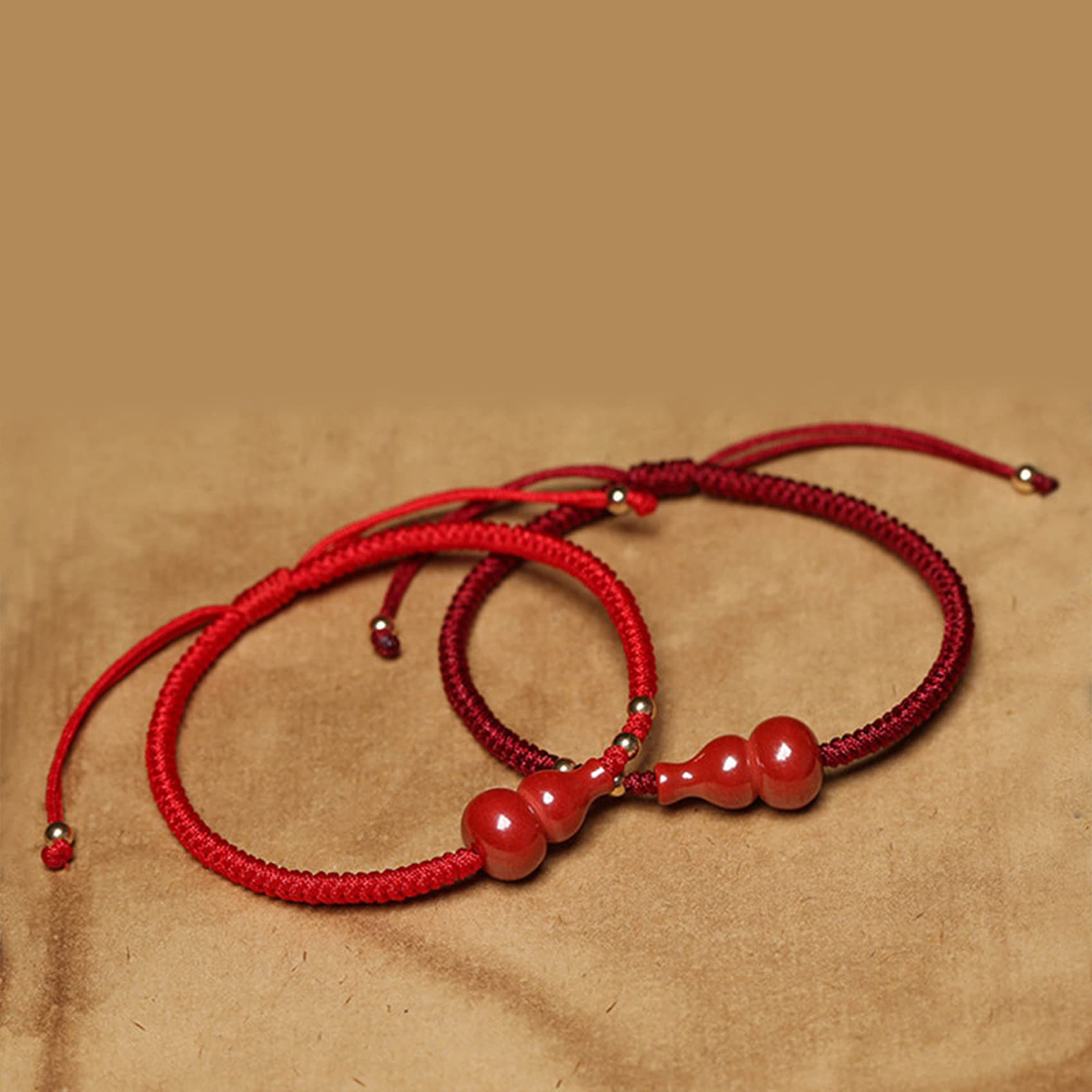 Feng Shui Rotes Zinnober-Reichtumsarmband mit Wu Lou, authentischem Juwel, Chakra-Kristall, Heilung, Reiki-Amulett, Glück, Mut, Glück, Reichtum, Geister, Armband für Männer und Frauen, Rot