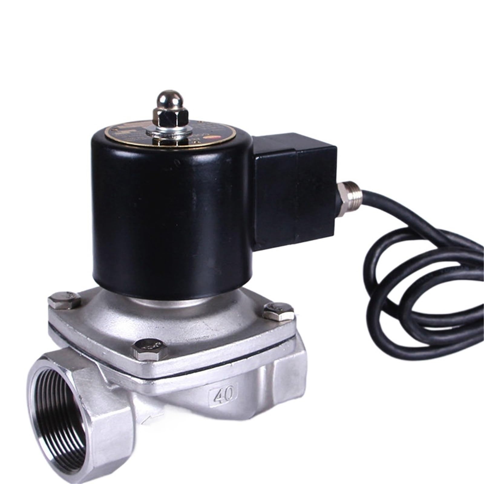 Uyqukggpsn Dn40 1-1/2" Stainless Steel Normally Closed Solenoid Valve(220Vac_normally Closed)