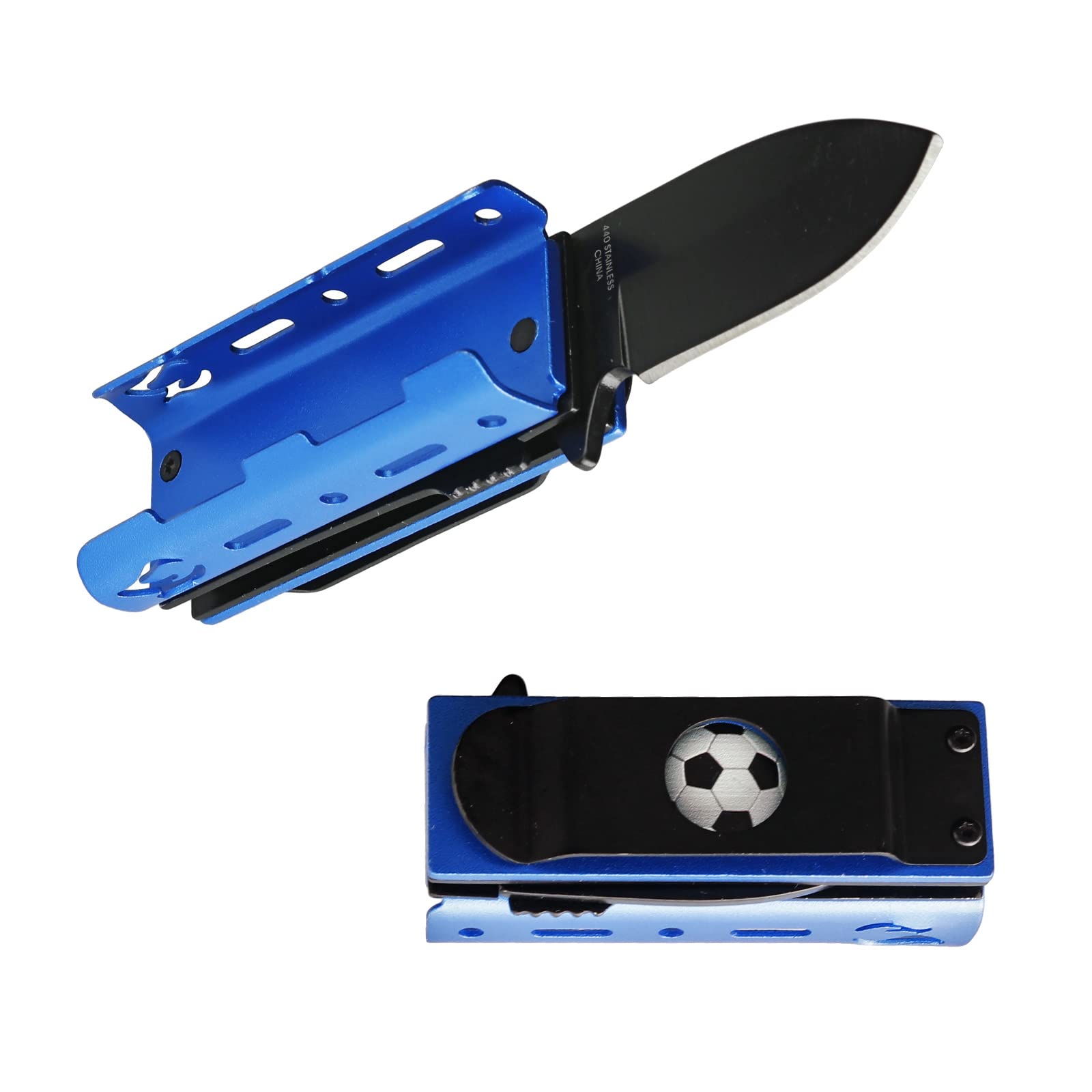 Munetoshi Ball 1.75” Blade Pocket Knife Lighter Holder Blue