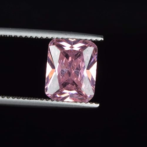 Miniatura 4 de REAL-GEMS Joyería Fabricación Rosa Circonita Cúbica, Anillo Tamaño de Fabricación de Joyas 5.50 Ct Forma Esmeralda Piedra Preciosa Suelta, Gema,