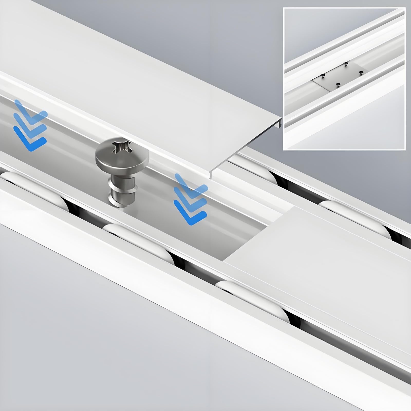 Dwurzędowy system szyn sufitowych, 3.3ft - 19.7ft Adjuble Heavy Du Rail System do salonu i sypialni, ścianka działowa, czarna, 1-6 m, wysuwany uchwyt sufitowy
