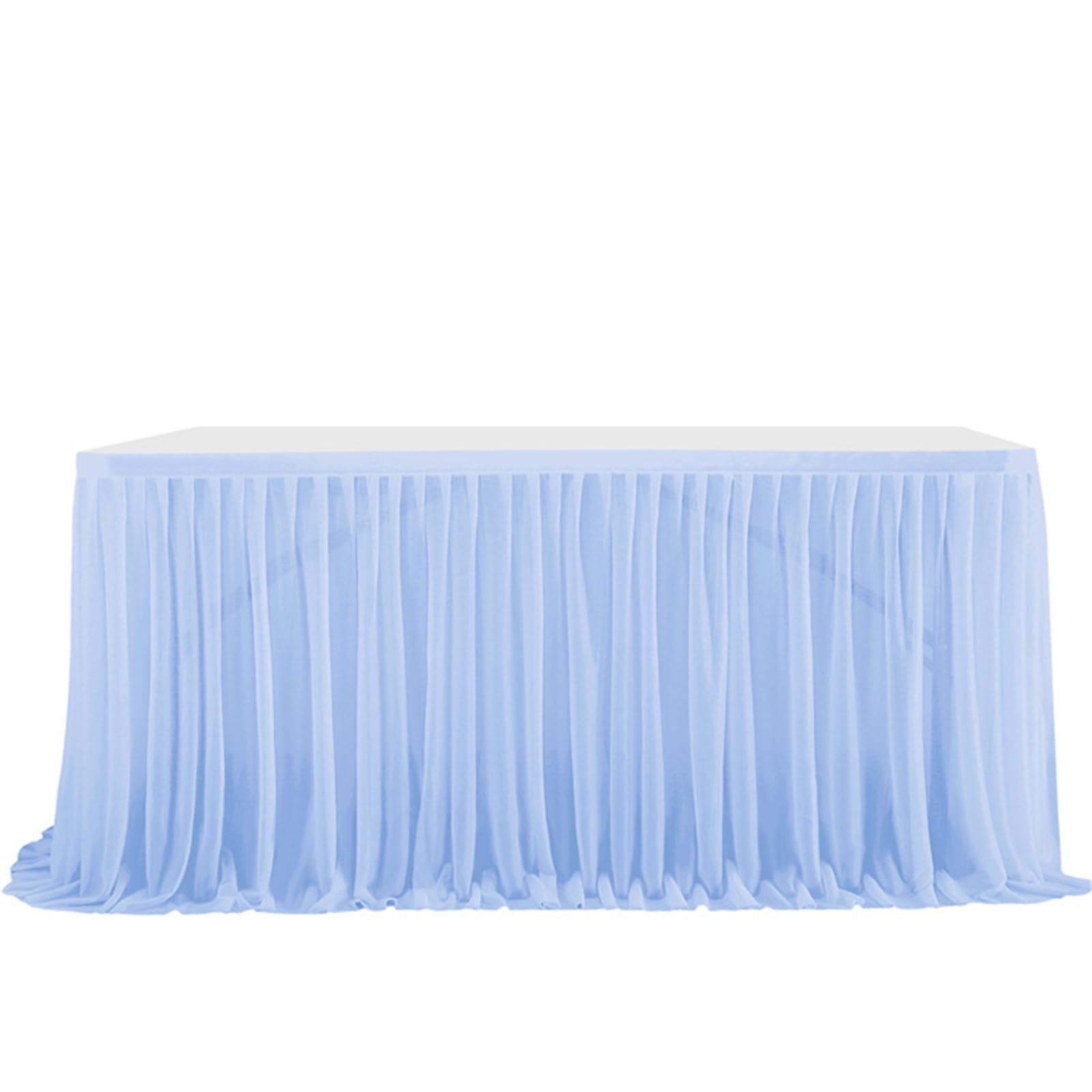 Highdi Tulle Table Skirt for Parties Rectangular Table, Fluffy Tulle Desk Gauze for Wedding Parties Birthday Parties and Home Cake Table Décor (4FT/122x77cm,Denim blue)