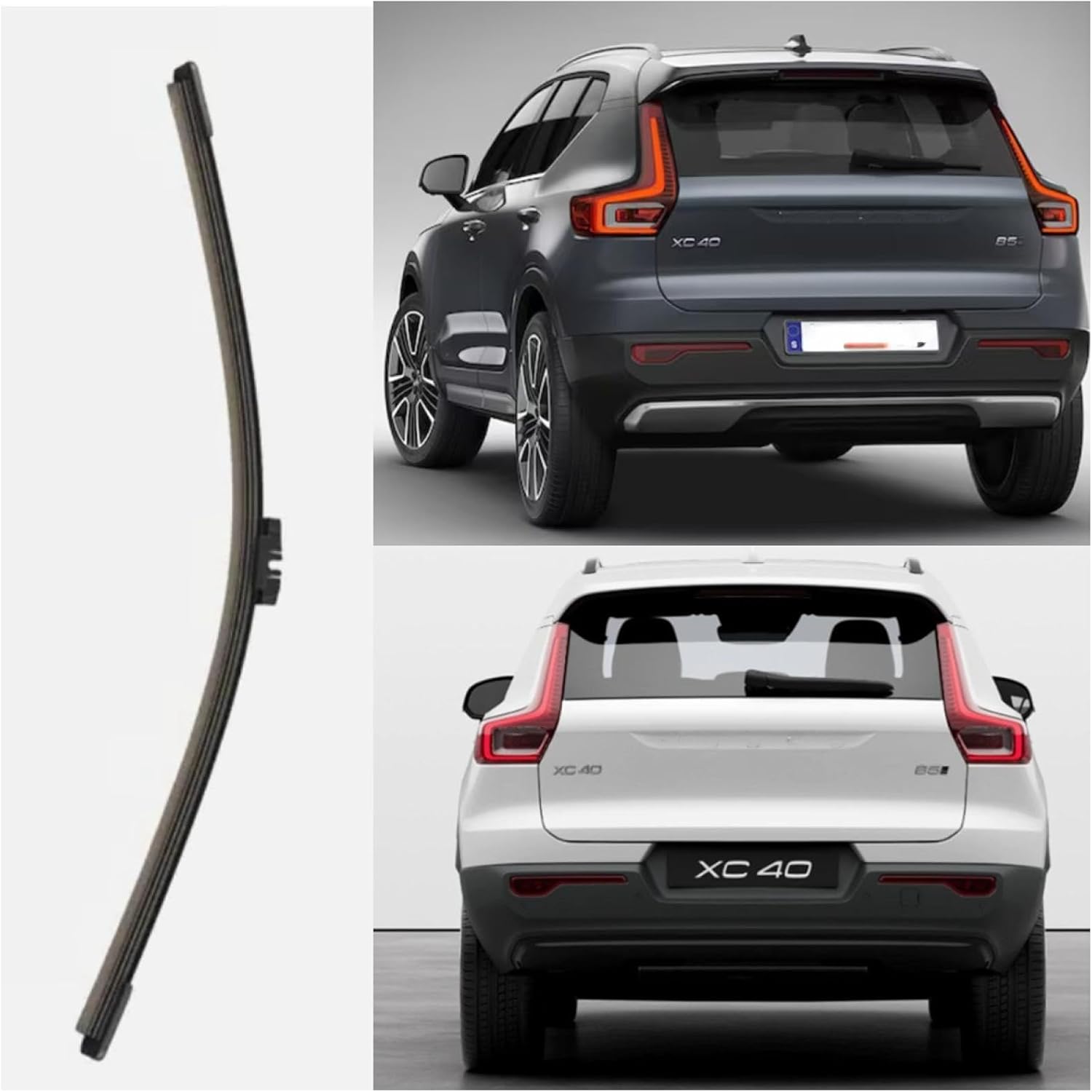 Rear Wiper Blade Arm Set for Volvo XC40 B4 B5 MILD HYBRID 2023 Core Plus Ultimate Recharge Ultimate Sport Utility EV-GAS (MHEV) DOHC Turbocharged Amaoudri Rear Back Windshield Wiper Blade Arm Set