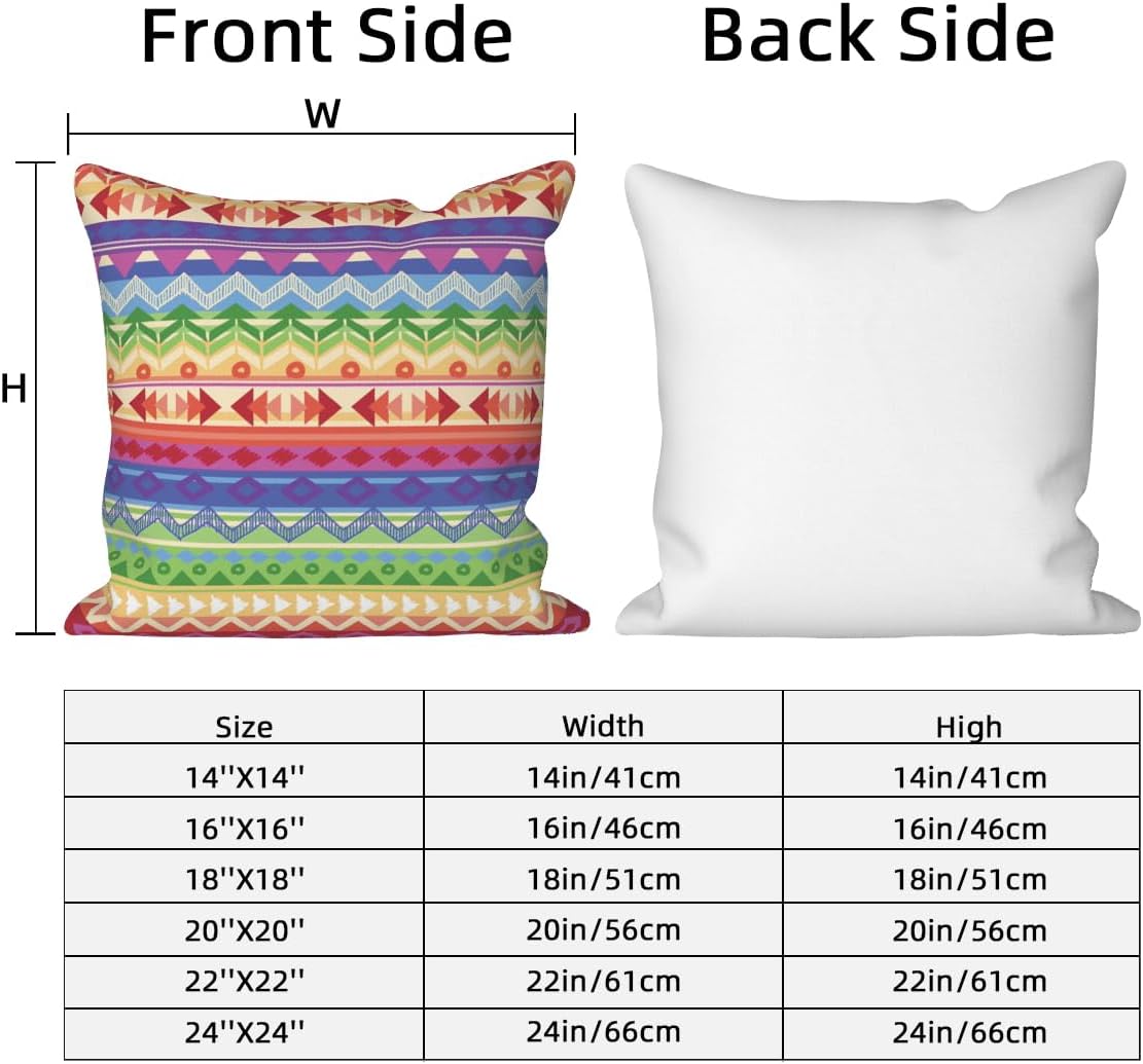 4 Pcs/Set Boho Pillow Covers Ethnic Bohemian Floral Geometric Colorful Flowers Retro Strips Multicolor Linen Throw Pillowcases for Couch Sofa Farmhouse Decoration, 18"x18" - Image 7