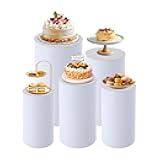 SODONAD 5PCS Cylinder Stands for Party, Acrylic Cake Pedestal Stand, Combinable Set Display, Cake Stands for Party Wedding Birthday Celebrations Decor