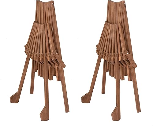 Miniatura 8 de Wooden Folding Adirondack Chair, FSC Certified Acacia Wood Low Profile Portable Outdoor Chair for Patio, Porch, Poolside, Backyard, Garden, Balcony
