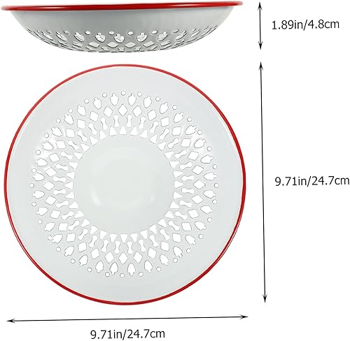 Miniatura 2 de 1 pieza de esmalte de drenaje de aceite de filtro de frutas de esmalte cesta de fruta colador de cocina cesta de drenaje de frutas esmalte