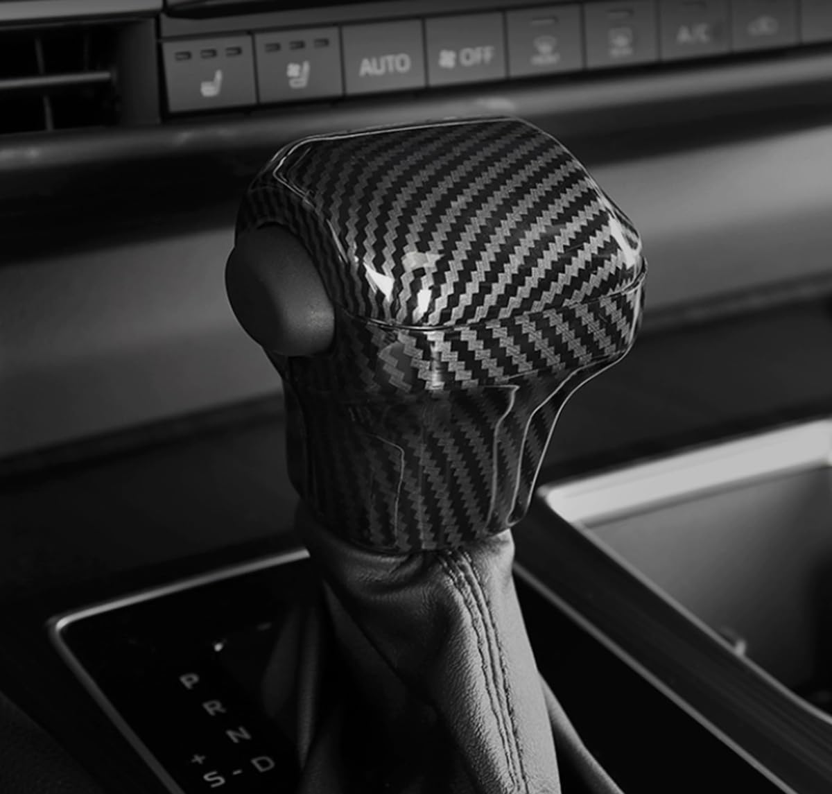 Car Accessories Fit for Toyota Sienna 2021 2022 2023 2024 2025 2026 Interior Gear Stick Shift Knob Trim Sticker Head Trim (Carbon Fiber Grain) ABS 2 PCS