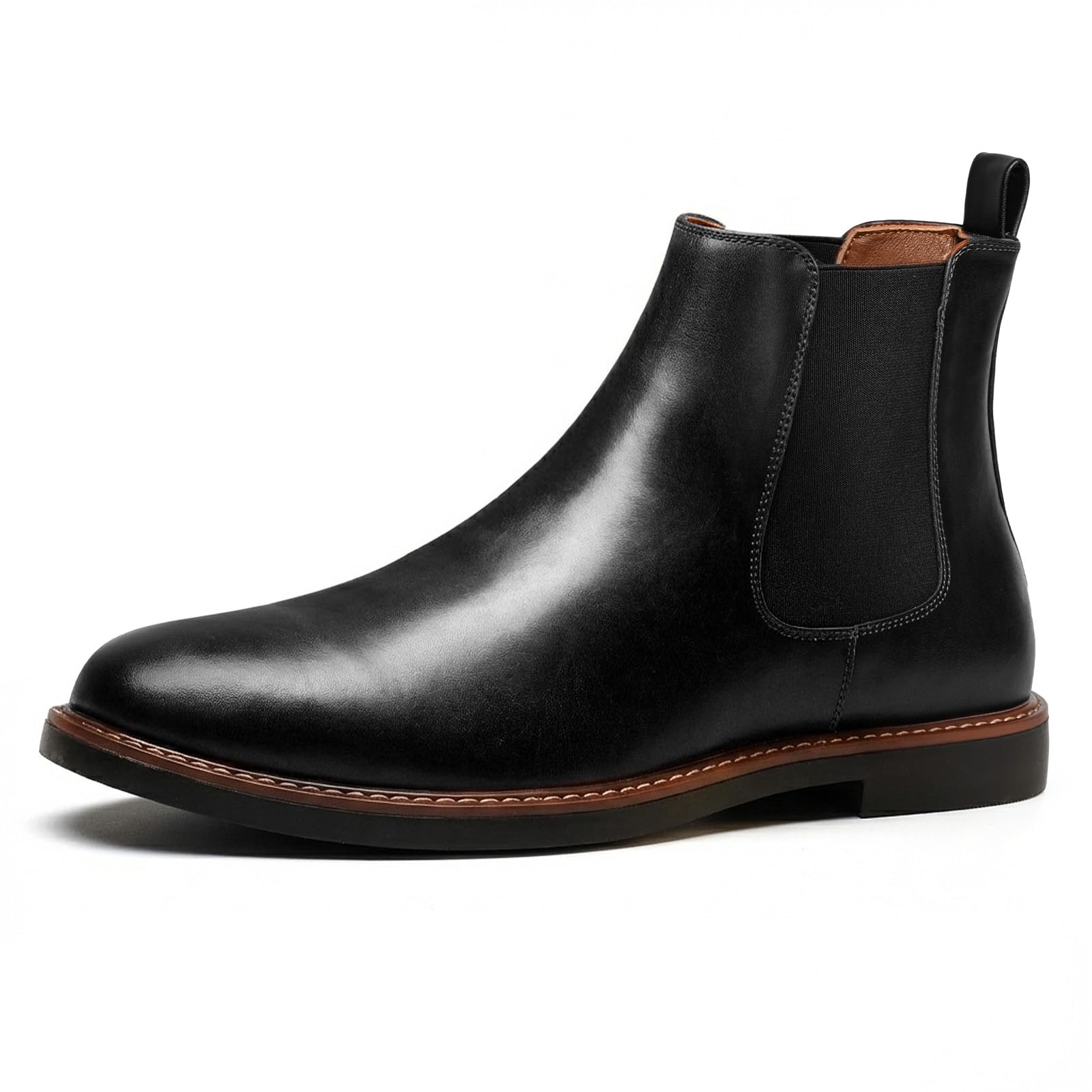 IXU Mens Chelsea Boots Slip on Casual Classic Dress Boot Pointed Toe Ankle Boots