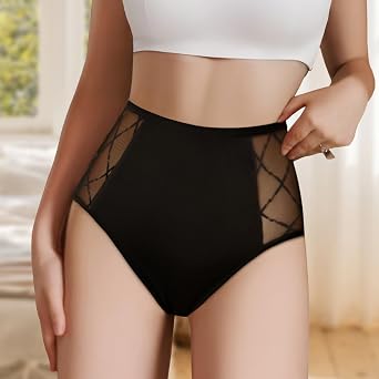 Underwear Lightweight Soft Lace High Waist Panties Lace Underwear Tummy Control Panties Sexy Stretch Briefs,5pcs