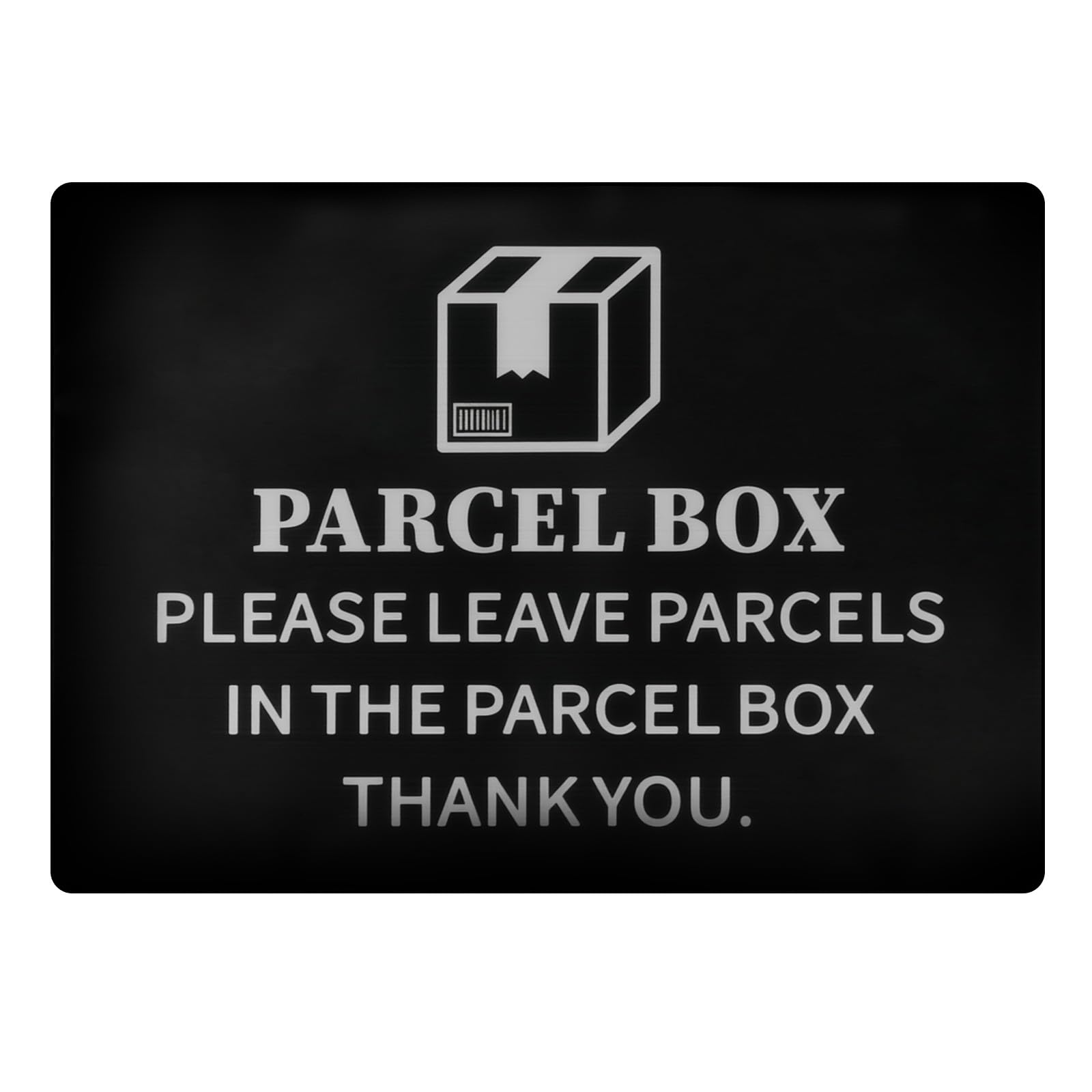 Parcel Box Sign Adhesive โ Waterproof Packages and Deliveries Here Sign, 14cm x 10cm Self-Adhesive Delivery Driver Notice for House and Office, No More Lost Goods โ Stainless Steel Parcel Box Sticker
