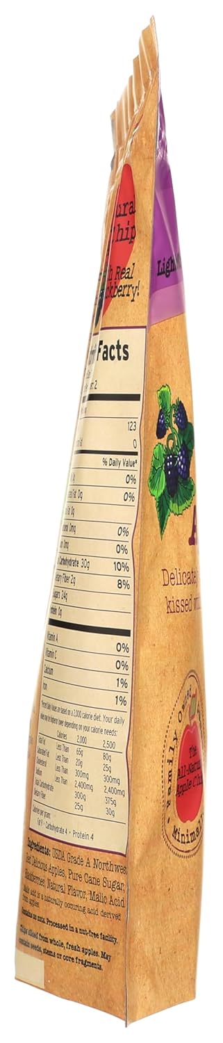 Sisters Fruit Company, Blackberry Apple Chips, All-Natural, No Preservatives, Fat-Free (Contains SIX 2.25 OZ. Bags)