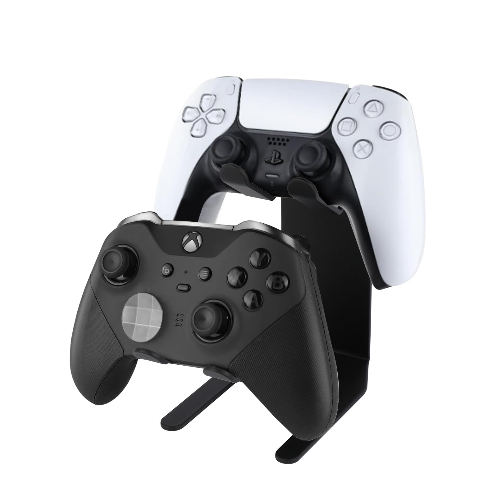 KAIXUANMAN コントローラー スタンド おしゃれ マグネット ゲームコントローラー収納ラック デスク 収納 置き ゲームアクセサリー 省スペース 金属 卓上/壁掛け両用 ブラック (1台収納ホワイト)