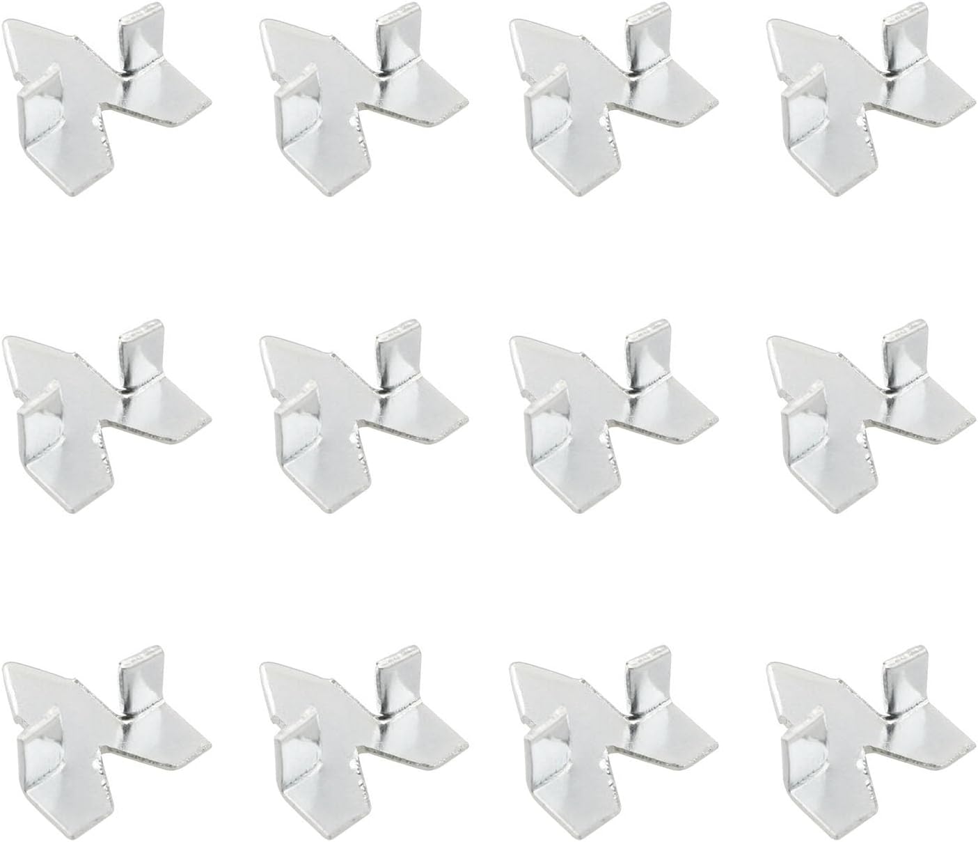 HJGarden 100PCS Picture Frame Clips Fixing Nails Anti Bend Airplane Style Frame Handle Installation Tool Silver 0.43x0.16inch Iron Glass Installation Push Nails