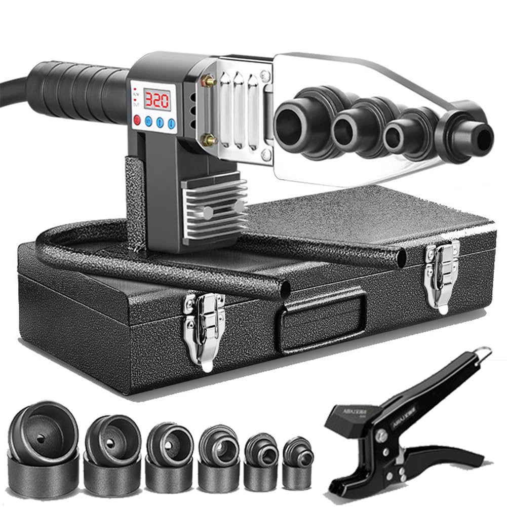 Saldatrice PPR, saldatore portatile di fusione del tubo di plastica con display digitale e temperatura regolabile per tubi PPR, PE, PP