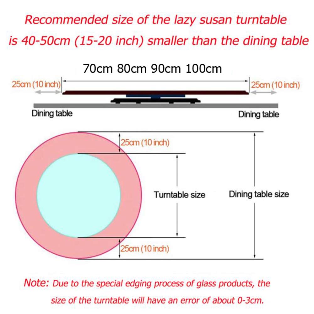 80 cm (30 cali) Taca obrotowa ze szkła hartowanego kuchnia Lazy Susan okrągły stół obrotowy stół jadalny obrotowy talerz czarny wyświetlacz obrotowa płyta do hotelu restauracji rodziny
