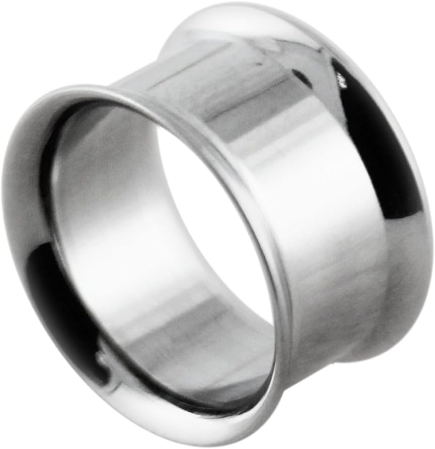 316L Surgical Stainless Steel Double Flared Tunnel Ear Plugs - Sold by Piece