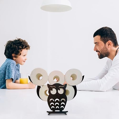 Miniatura 4 de Pockety Soporte decorativo para papel higiénico  Estante de almacenamiento de pañuelos de baño independiente en rollo negro