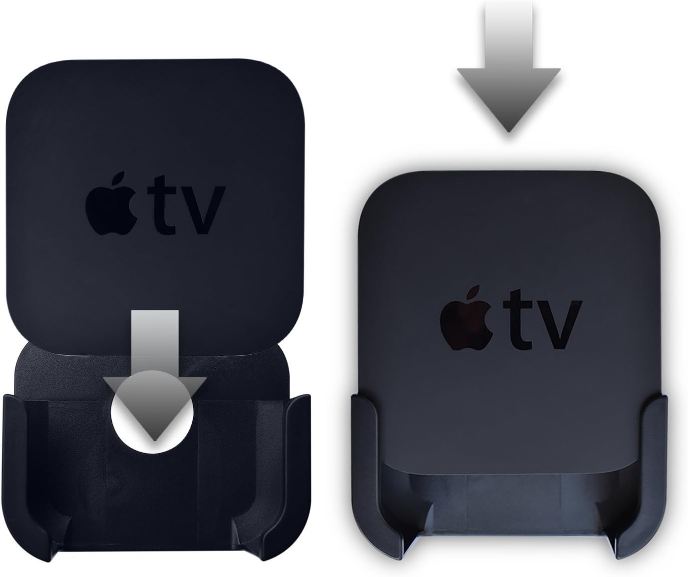 homEdge Apple TV Mount, Wall Mount Bracket Holder Compatible with Apple TV 4th and 4K with Silicone Siri Remote Control Protection Case