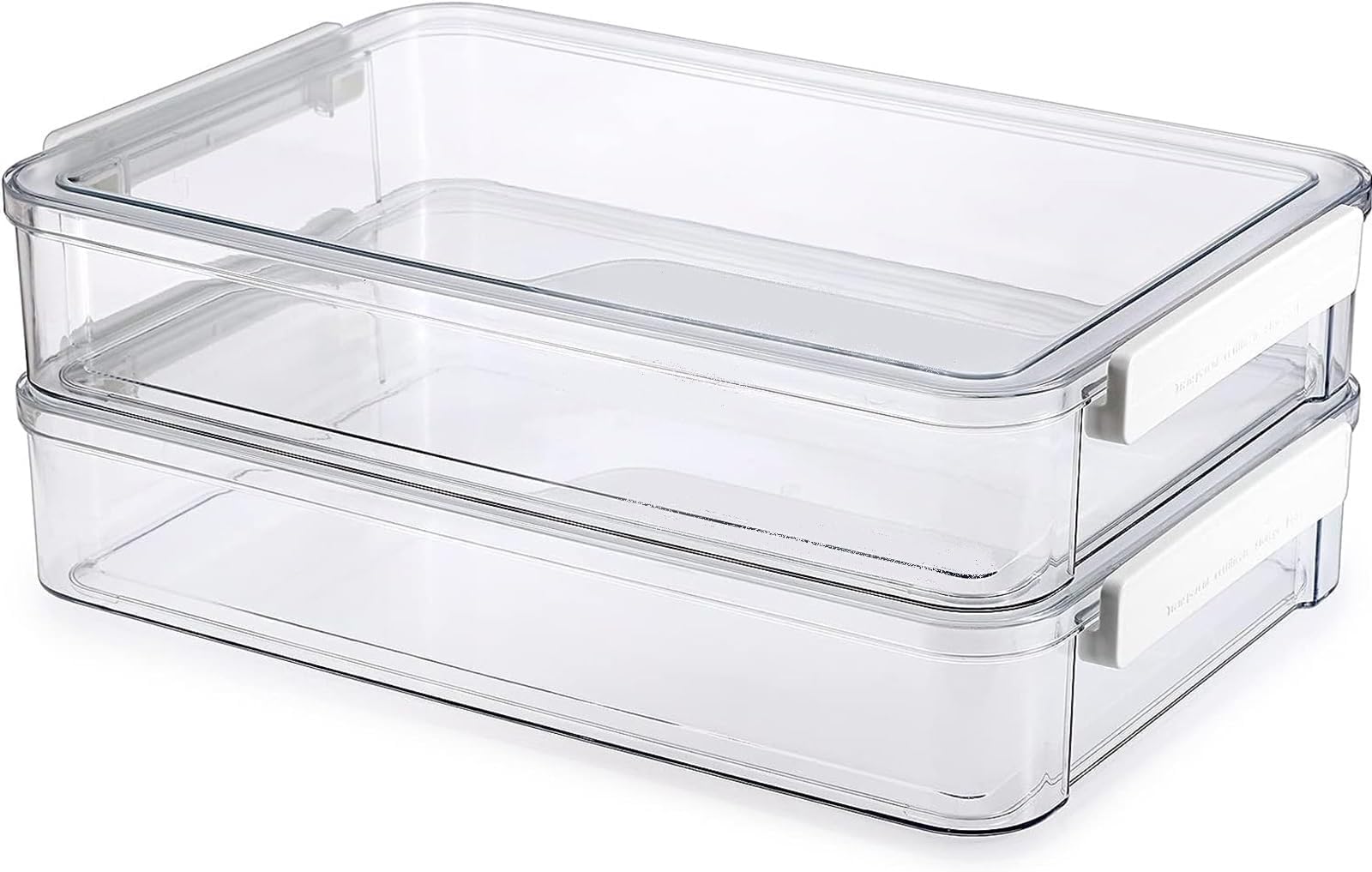 THE WHITE SHOP 2 Pcs File Storage Box, Durable Large Capacity Plastic File Organizer With Snap-Tight Latches Stackable Portable Document Holder For Office Students and Educators